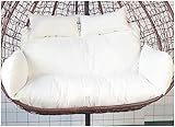 ZTGL 2 Personen Hängesessel Kissen, Auflage für Polyrattan/Rattan Hängeschaukel, Papasansessel Kissen Polster für Gartensesse, Hängekorb, Schaukel Korb Stuhl Sitzkissen, Waschbar,Weiß