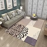 Kunsen Teppich fußbodenheizung geeignetmoderner teppichKaffee Blumen Dekoration Wohnzimmer Teppich Anti-Schimmel und Anti-Schmutzteppich reinigen120x160cm