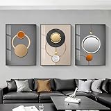 MYTAYT Nordic Wandkunst Leinwand Malerei Gold Geometrische Moderne Abstrakte Poster Und Drucke Wandbild Familie Wohnzimmer Schlafzimmer Wohnkultur -40X60Cmx3-Kein Rahmen