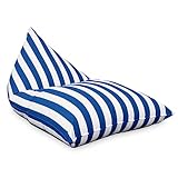 DESHOME - Sitzsack für den Außenbereich, wasserabweisend, abnehmbar: Sitzsack mit Polsterung für den Außenbereich mit Puff Design Light Pouf Blau