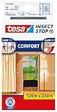 tesa Insect Stop COMFORT Fliegengitter für Türen - Insektenschutz Tür mit Klettband - Fliegen Netz ohne Bohren, Anthrazit (Durchsichtig) ( 2 x 65 cm )120 cm x 250 cm