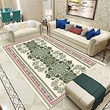 SUNYRDSM Flurteppich Küchenteppich 120x200cm Eleganter Wohnzimmer Teppich rosa grüne Blumen Dekoration modern weich Teppich Küchenläufer