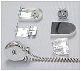 EFIXS Montageset für Rollos mit 25 mm Rollowelle, Farbe: Silber, mit Metallkette, incl. Halter/Halterung aus Metall - Ersatz/Ersatzteile Rollo, Rollo Reparaturset, Rollo Zubehör oder zur Reparatur