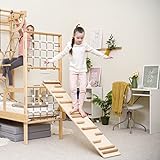 Kidsmont Brettrutsche aus Sperrholz, für Sprossenwände, mit Klettermöglichkeit und Rutschbrett