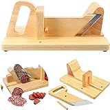 ZORZA Wurstschneider aus Holz Wurst-Schneidemaschine,Edelstahlklinge Guillotine Käseschneider, Wurst-Guillotine Wurst-Hobel,für Wurst Dörrfleisch Käse Schinken Speck