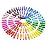 100 Stück Mini Holzklammern Bunt Wäscheklammern Holz Klein 3,5cm Miniklammern 10 Farben Dekoklammern Zierklammern für Fotos Fotowand Clothespins DIY Handwerks