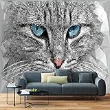 3D Katze Emoji Muster Wohnzimmer Schlafzimmer Kinder Sofa TV Hintergrund Restaurant Innendekoration Vliesstoff Wandbild