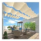 Außenbereich Einziehbar Pergola Vordach Ersatzabdeckung - Sonnensegel, Sonnenschutz Wasserdurchlässig Markise Schiebedraht-Kit Für Holzspaliere Veranda Terrasse Gestell ( Farbe : Beige , Größe : 1.5x6