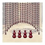 Perlen-Türvorhänge, Türen, gewölbtes Massivholz, glatte Oberfläche, Trennvorhang, verwendet für Pergola-Café-Dekoration, anpassbar (Farbe: A, Größe: 190 x 100 cm-51 Stränge) (A 100 x 70 cm)