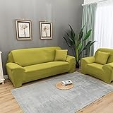 Hochelastische Sofabezüge, Stretch-Sofabezüge, moderner Sofabezug, rutschfester Möbelschutz für 1, 2, 3, 4 Kissen, Couch, maschinenwaschbar, mit rutschfestem Schaumstoff – hellgrün – 4-Sitzer (235–300