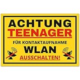 Vorsicht Teenager Schild (30 x 20 cm) - Lustiges Geschenk für Teenager zur Jugendweihe oder zum Geburtstag -Türschild als Teenager Zimmer Deko - Für Jungen und Mädchen