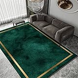 Teppich geometrisch Bedroom Accessories Grüner Wohnzimmer Teppich Büro Dekoration Fußmatte Schall dämmung und rutsch fest bodenteppich 160x230cm