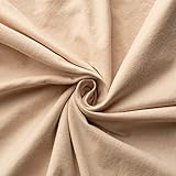 VelvetHome Spannbettlaken 200x220cm | 100% gekämmte Baumwolle 165gsm | Bettlaken 200x220 bis 25 cm Matratzenhöhe | Jersey | Premium Qualität | Schönen Farben | Beige | 200 x 220 +30