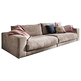 KAWOLA Sofa Cordsofa 3 Sitzer Madeline Couch Gepolstert Relaxsofa Taupe 290x85x127 (BxHxT)