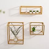 Lagerregal LOFT An der Wand Golden Regal Multifunktionale Gitter Eisen Küchenleiste Wand-Cube Regal Bücherregal Eisen Separator Schwimmende Einheit Rahmen Wand Dekoration Design Retro Stil Regal