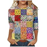 Oberteile Damen Sommer Y2k Top Tshirt Damen Tank Top Damen Tunika Damen Sommer Bluse Damen T-Shirt Damen Tshirt Damen Blusen & Tuniken Für Damen Shirts Damen Sommer（1-Multicolor,M）