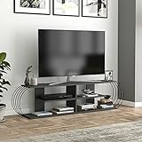 [en.casa] TV Board Robertsfors TV Schrank mit 4 Ablagen Lowboard Fernsehtisch 172 x 31 x 42 cm Sideboard Anthrazit/Schwarz