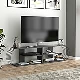 [en.casa] TV Board Robertsfors TV Schrank mit 4 Ablagen Lowboard Fernsehtisch 172 x 31 x 42 cm Sideboard Anthrazit/Schwarz