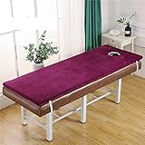LAErper Square Head Beauty Bett Matratze Topper, Soliod Color Massage Tisch Matratze Mit Gesichtsatatloch, Schwamm Massage Matratze Futon Pad Für Schönheitssalon, Kaffee, 75 * 190 cm/Violett/80*190 cm