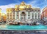 Puzzle 300 Teile Holzpuzzle Erwachsene Puzzle Trevi-Brunnen Rom Italien Puzzle DIY Kunst 38x26CM