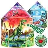 W&O Dinosaurier Spielzelt mit tollen Dinogeräuschen - Pop-Up-Zelt - Kinderzelt für Drinnen und Draußen, Spielhaus für das Kinderzimmer, Zelt Kinderzimmer, Spielzelt für Mädchen und Jungen, Kinder Zelt