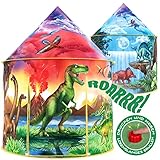 W&O Dinosaurier Spielzelt mit tollen Dinogeräuschen - Pop-Up-Zelt - Kinderzelt für Drinnen und Draußen, Spielhaus für das Kinderzimmer, Zelt Kinderzimmer, Spielzelt für Mädchen und Jungen, Kinder Zelt