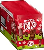 NESTLÉ KITKAT Mini-Osterhasen Beutel, eine Tüte voller kleiner Osterhäschen aus Milchschokolade mit Knusperstückchen, 15er Pack (15x66g)
