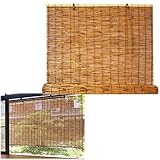 Handgewebte Bambusrollo Fenster Sichtschutz Rollos Retro Raffrollo Wetterfest 60x160cm 80x160cm 100x160cm 120x160cm Anpassbar, Outdoor Bambus Rollo Für Terrasse/Küche