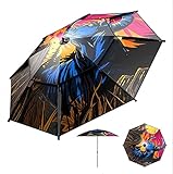 LUVADU ZCX Großer Angelschirm Angelschirm Großer Sonnenschirm Tragbarer Faltbarer Angelschirm Outdoor Kreativer Sonnenschirm Tragbarer Angelschirm, 2.2m
