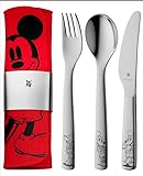 WMF my2Go Kinder Besteck Set 5-teilig Mickey Mouse, kinderfreundliches Outdoorbesteck, Reisebesteck, Campingbesteck mit Etui umweltfreundlich Geschenk