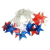 Star Indoor String Decor Independence Day Lights Rote Lichter Weiß für blaues LED-Licht TgR78