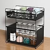 Unterspüle-Organizer, Küchenschrank-Organisation, 2-stufiger Badezimmer-Arbeitsplatten-Rack-Organizer, Badezimmer-Küchen-Gewürzregal, Arbeitsplatten-Aufbewahrungsregal for Badezimmer, Küche, Wohnzimme
