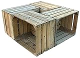 4er Set Massive Obstkiste Apfelkiste Weinkiste aus dem Alten Land +++ 49 x 42 x 31 cm (GEBRAUCHT Natur)