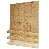 Jalousie Raffrollo Anti-UV Schilfrohrvorhan Outdoor Vorhang Sonnenschutz Atmungsaktiver Raffrollo Schilfrohrvorhang Sichtschutz Rollo Seitenzugrollo für Fenster und Türen. (Size : 29 * 48inch(W*H))