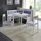 HUIJK Eckbank Eckbankgruppe 125x125cm Weiß Uni 18 In Mikrofaser Blau