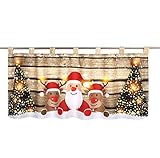 Delindo Lifestyle® LED Scheibengardine Christmas Team für das Kinderzimmer, beleuchtete Bistrogardine, 45x120 cm, Moderne Gardine zu Weihnachten