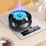 Gasherd FüR Den Innenbereich,5,2kw Gasherd Umkehrbares Design 99min Zeitschaltuhr,Einstellbare Flammenleistung VerbrüHungsschutz-Erinnerung,Geeignet FüR FlüSsigerdgas, 10 chambers-Natural gas
