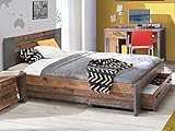 möbelando Bett Jugendbett Bettrahmen Einzelbett Bettgestell Bettanlage Holzbett Celon I 140 x 200 cm