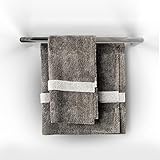 VESIRE® Handtuchhalter aus Edelstahl [60cm] Wandmontage | Doppelte Handtuchstange Gästehandtuchhalter für Badezimmer, Gäste WC, Küche | Silber/Chrom