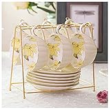 Kaffeetasse, Farbige Kaffeetassen - Keramik Steinzeug Tee, Tassen Britischen Nachmittagstee Set Haushalt Blume Teetasse Handgemachte Keramiktasse Elegante Girly Kaffeetasse Geeignet für Hochzeit Aft