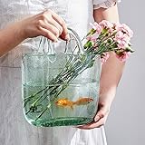 Handtasche Blumenvase Klarglas Geldbörse Vase für Blumen, Heimdekoration für Tischdekorationen, einzigartige Ornamente für Büroregal-Akzente, Geschenke für Hochzeit, Jahrestag