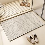 Badezimmerteppich, Badematte Rutschfest, Duschmatte Rutschfest, Duschvorleger, Badvorleger Badteppich Waschbar Teppich Badezimmer, Bathroom Mat, Bath Mat Mats, Bad Teppich, Helle Farbe-120x160cm