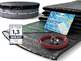 Planenfux® Solar Poolabdeckung rund für Ø 320-366 cm Pools | 2-in-1 Poolplane rund aus 200g/m² PE Material | UV-resistente Sommer & Winter Solar Pool Abdeckplane | Ø 420 cm Pool Abdeckung rund
