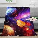 Galaxienplanet Kuscheldecke Fleecedecke, 3D Flauschige Weich Und Warm Microfaser Leichte Plüsch Wohndecke Sofadecke/Tagesdecke Für Sofa Und Bett 50x60inch(127x152cm)