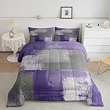 Erosebridal Violettes Ombre-Bettwäsche-Set, Vollverlaufs-Bettwäsche, Grunge-Aquarell-Daunendecke, Batikfärbung, abstrakte Steppdecke, ästhetisches Ölgemälde, gesteppte Steppdecke, Dekorationen für