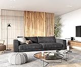 DELIFE XXL-Sofa Cubico Strukturstoff Grau 290x120 cm Bigsofa