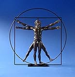 Leonardo Da Vinci Der vitruvianische Mensch Skulptur Plastik bronziert DAV03