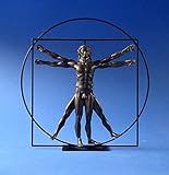 Leonardo Da Vinci Der vitruvianische Mensch Skulptur Plastik bronziert DAV03