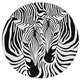 HABXNJF Sitzkissen, abstraktes Tier-Zebra-Stuhlkissen, kreisförmiges Stuhlkissen, Innengarten, Esszimmerstuhl, Sitzkissen