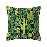 HAOSOFT Kissenbezüge 45x45 cm, Kissenbezüge Ausgefallene Kaktuspflanzen Kissenbezug Dekokissen Kissenhülle für Sofa Büro Gartenbett Couch Kissen Haus Heim Dekoration, 1 Pcs